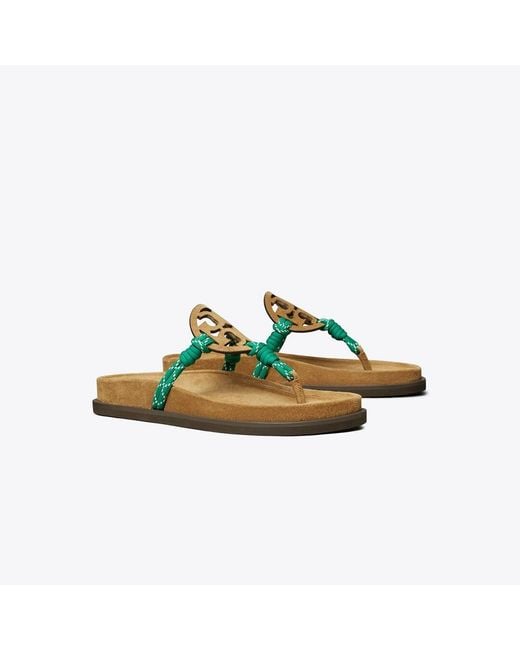 Tory Burch Green Miller Cloud Rope Sandal