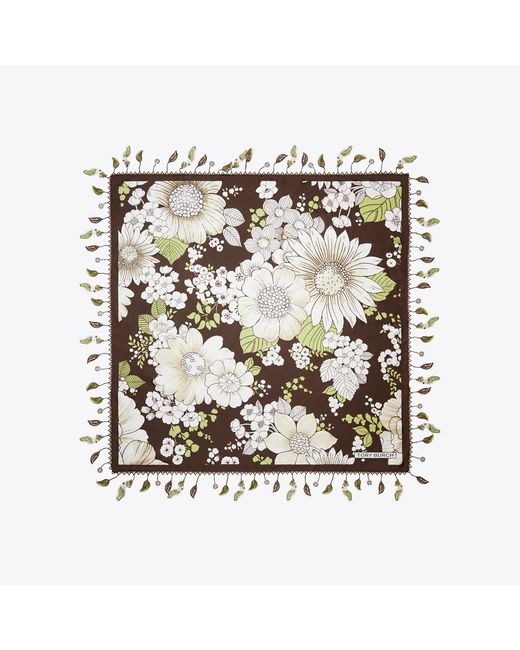 Tory Burch Multicolor Floral Silk Square Scarf