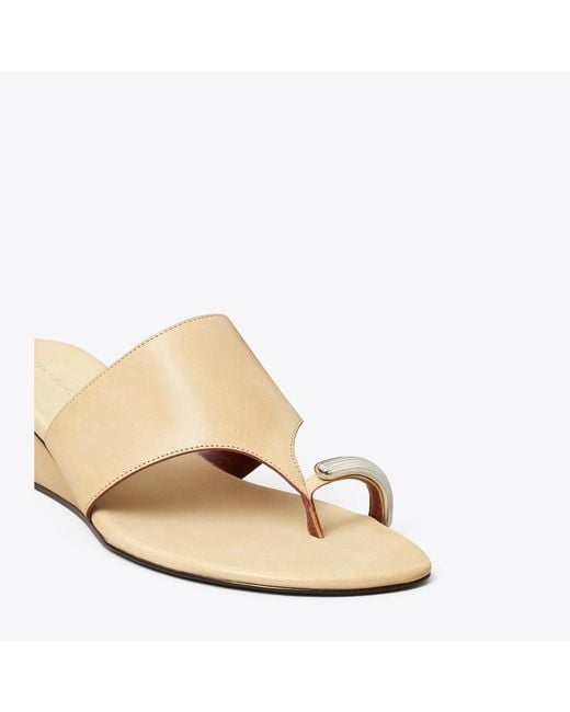 Tory Burch White Pierced Wedge Sandal