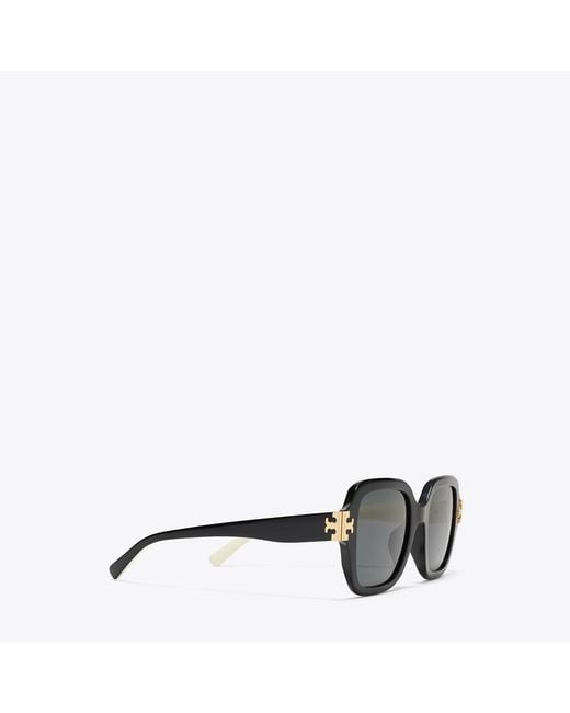 Tory Burch Gray Eleanor Square Sunglasses