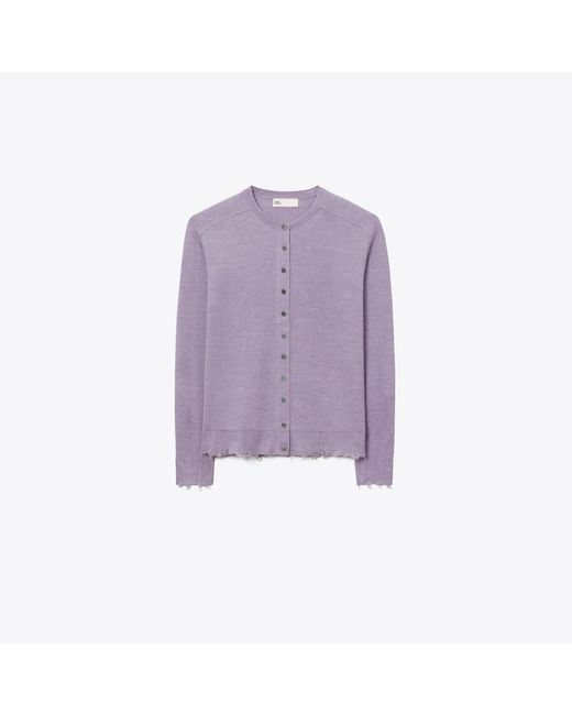 Tory Burch Purple Silk Cardigan
