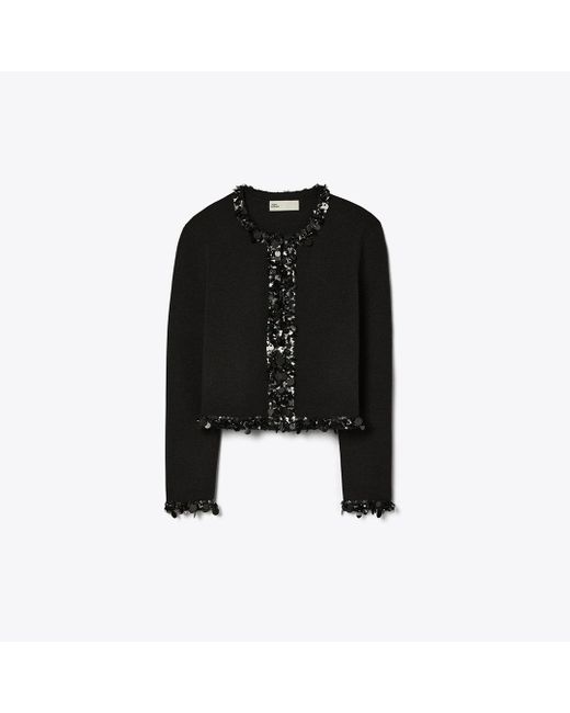 Tory Burch Black Wool Cardigan