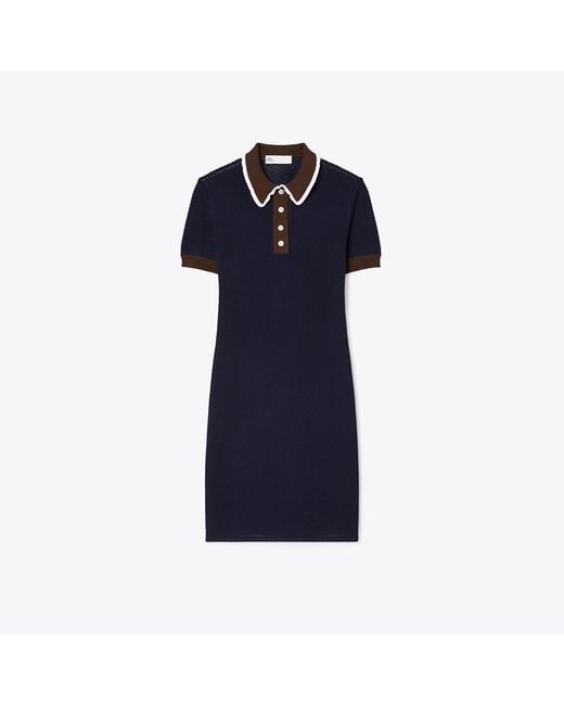 Tory Burch Blue Damen Pointelle-Kleid Aus Viskose