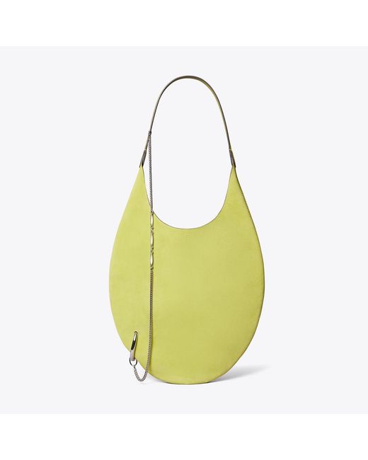 Tory Burch Green Pierced Soft Suede Bag