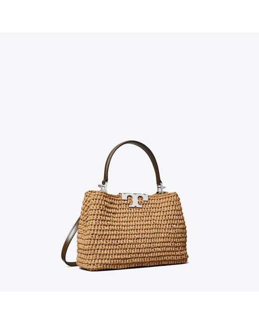 Tory Burch Brown Mini Eleanor Raffia Satchel, One Size