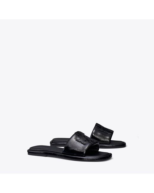Tory Burch Black Double T Burch Slide