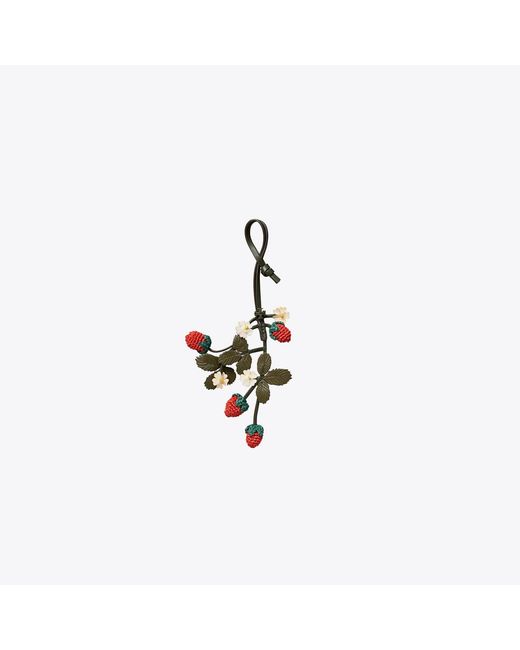 Tory Burch White Berry Vine Bag Charm, One Size