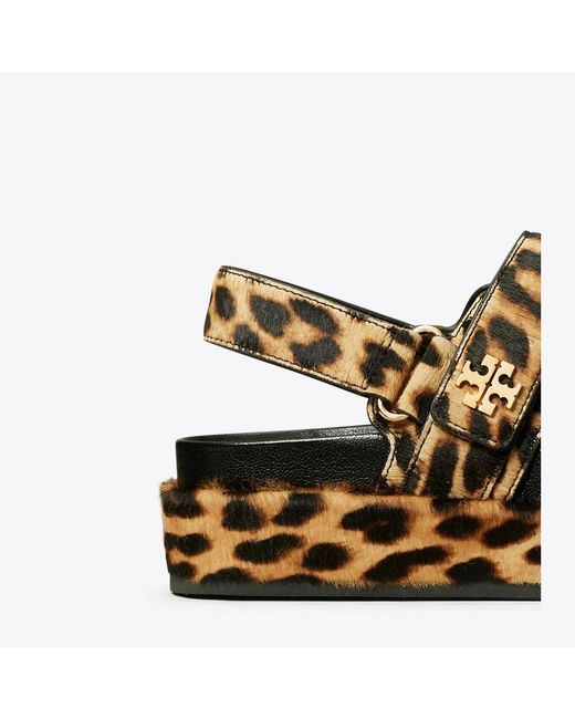 Tory Burch Brown Kira Leopard Print Sandals