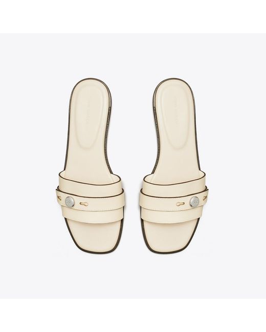 Tory Burch White Romy Slide