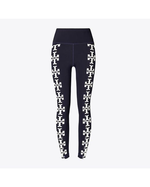 Tory Burch Blue Compression Logo 7/8 Legging
