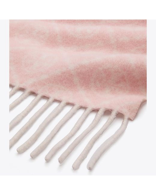 Tory Burch Pink T Monogram Oblong Scarf, One Size