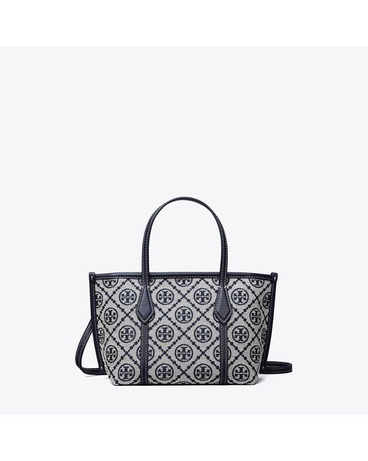 Tory Burch Gray T Monogram Mini Perry Tote, One Size