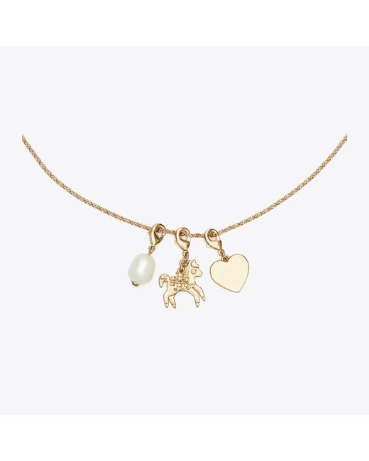 Tory Burch Metallic Curiosity Horse Charm Pendant