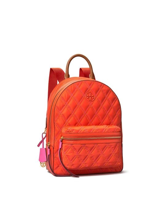 Tory Burch Red Perry Mixed - Stitch Nylon Backpack