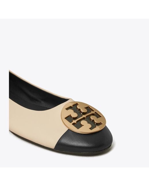 Tory Burch Natural Black And New Cream Claire Pointed Ballerina