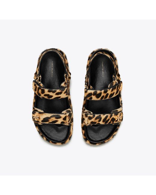Tory Burch Brown Kira Leopard Print Sandals