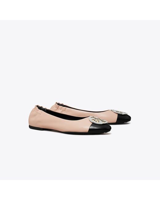 Tory Burch Multicolor Cap-Toe Ruched Ballet Flats