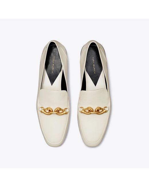 Tory Burch White Jessa Loafer