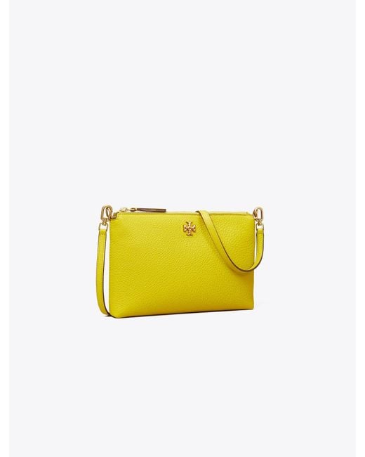 Tory Burch Mercer Pebbled Zip Crossbody in Yellow Lyst