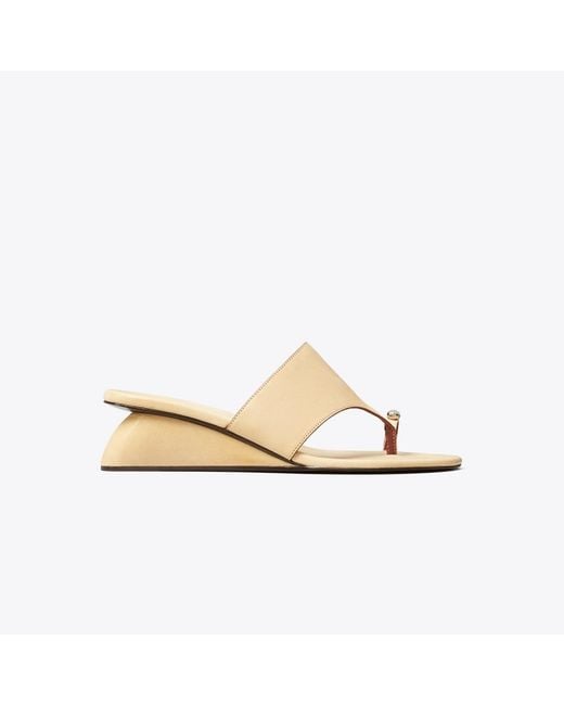 Tory Burch White Pierced Wedge Sandal