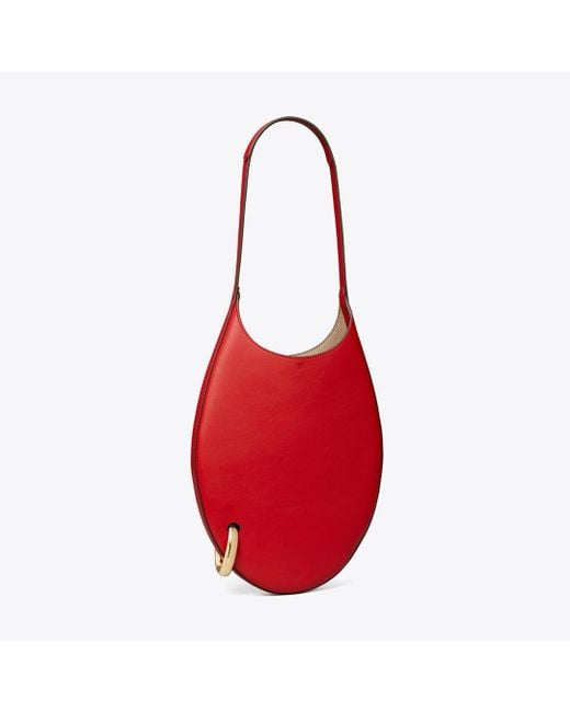 Tory Burch Red Small Pierced Handbag