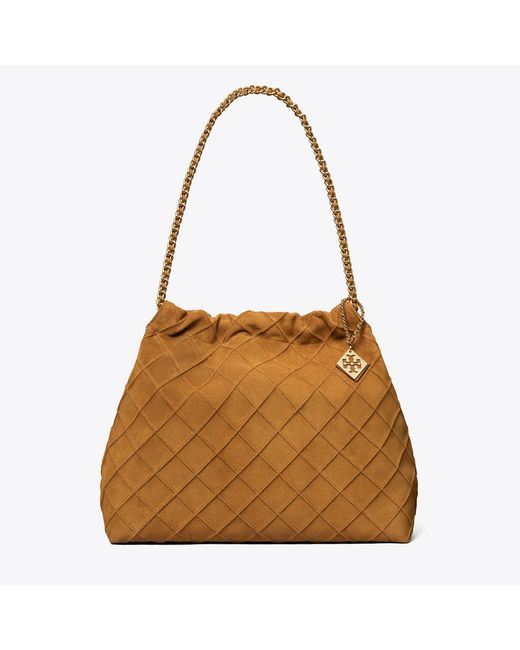 Tory Burch Brown Fleming Soft Suede Hobo Bag, One Size