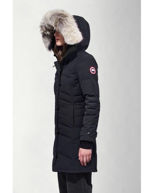 goose fur hood black