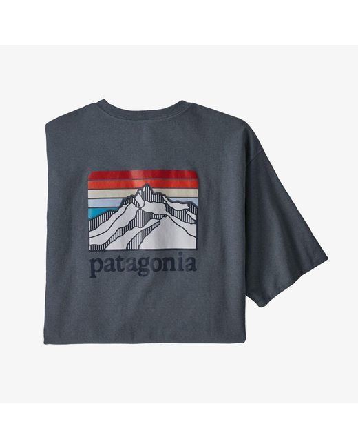 Patagonia Camiseta M's Line Logo Ridge Pocket Responsibili in Blue for Men  | Lyst