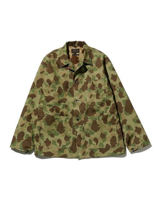 Beams Plus Mil Chore Jacket Camo Print in Green for Men | Lyst