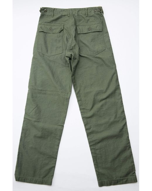 Orslow Regular Fit Us Army Fatigue Pants Green Reverse Cotton Sateen