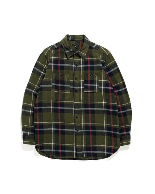 Engineered Garments Work Shirt Green/navy Big Plaid Heavy Flannel for ...