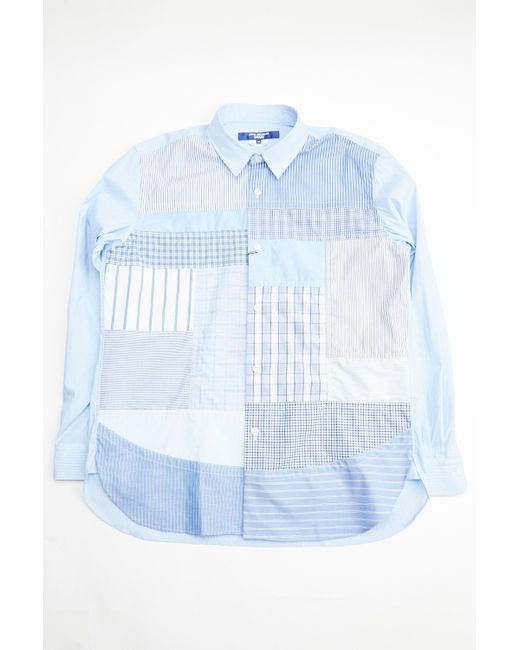Multi Fabrics Mix Shirt Blue 