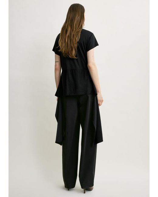 Totême Black Tie-Waist Jersey Top