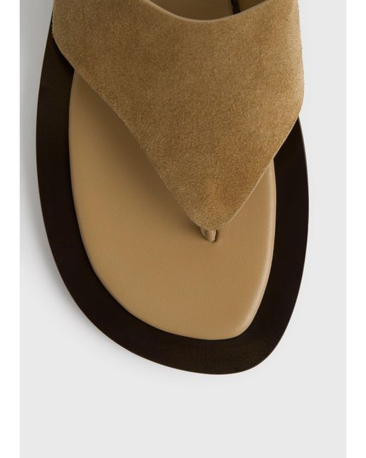 Totême  White T-Bar Suede Sandals