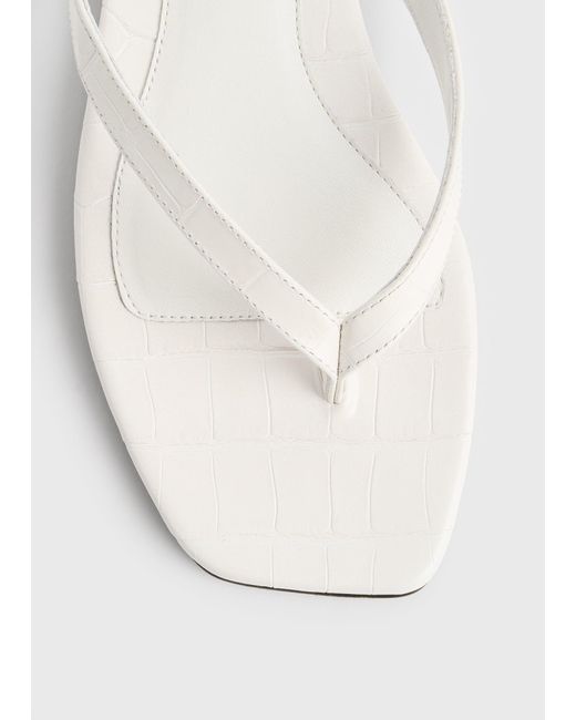 Totême  White Croco-Embossed Flip Flops