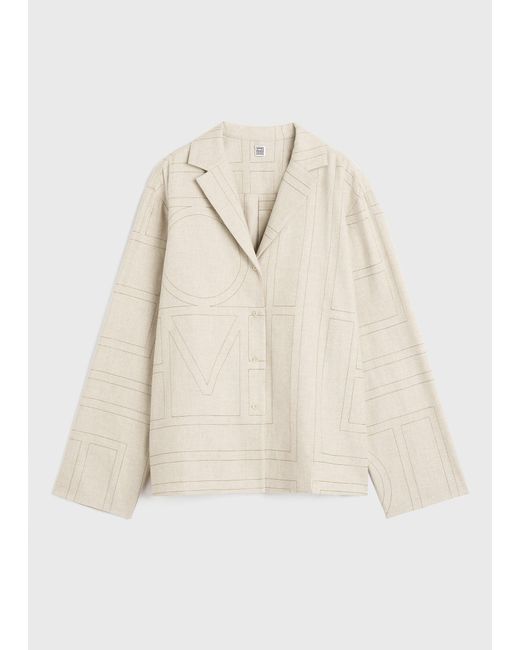Totême  Natural Monogram Flannel Pj Top