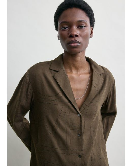 Totême  Brown Monogram Flannel Pj Top