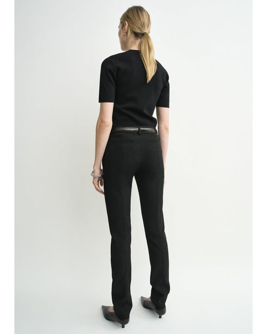 Totême Black Low-Waist Slim Evening Trousers