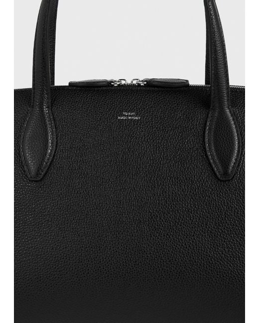 Totême Black Medium Grained-Leather Day Tote