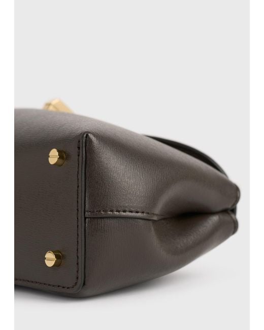 Totême White Mini T-Lock Leather Clutch