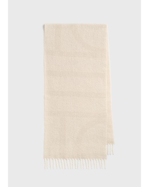 Totême Natural Monogram Jacquard Scarf Ecru