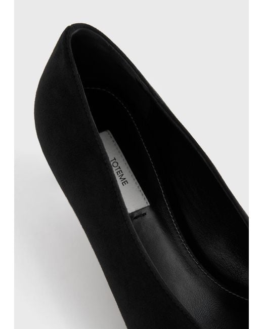 Totême White Sharp Suede Kitten Pumps