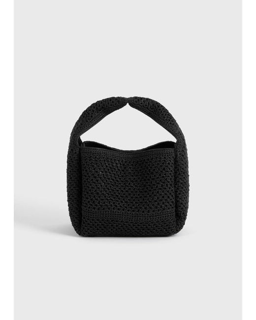 Totême Black Petite Crochet Bucket Bag