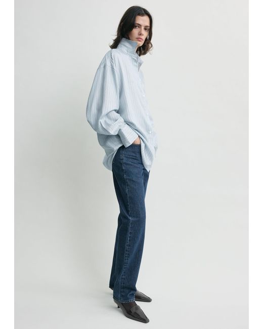 Totême Blue Oversized Striped Shirt