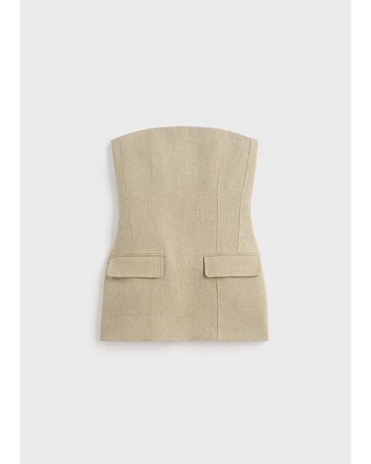 Totême  Natural Strapless Linen Pocket Top