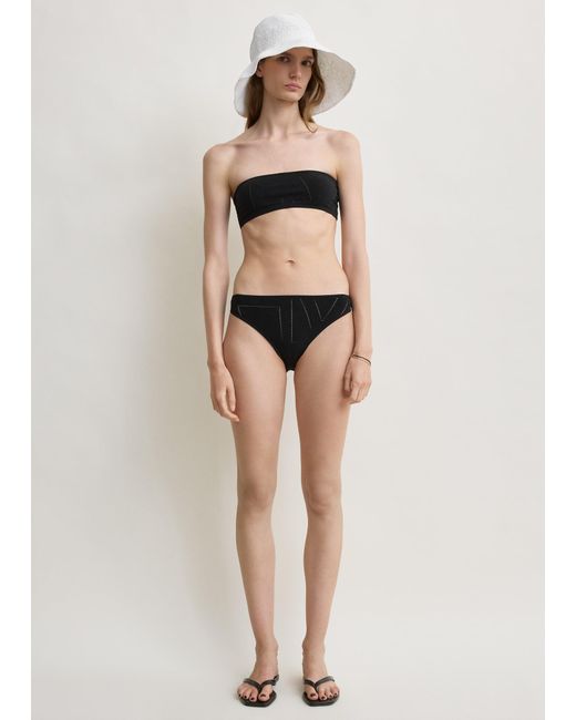 Totême Natural Pointelle Strapless Bikini Top