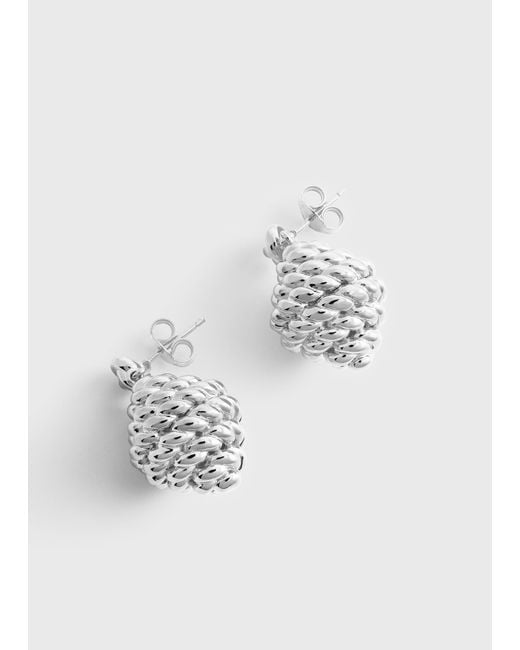 Totême Metallic Rope Drop Earrings