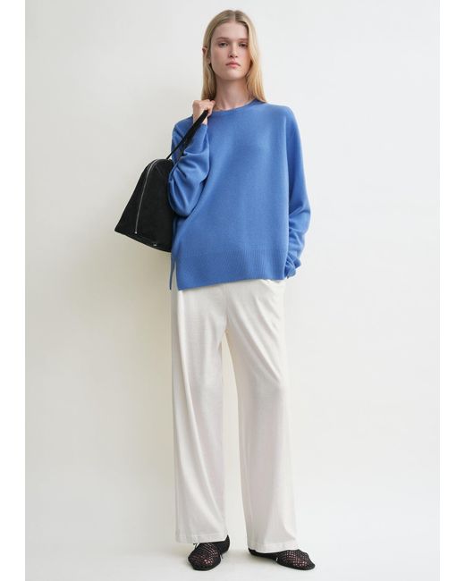 Totême  Blue Crew-Neck Cashmere Knit