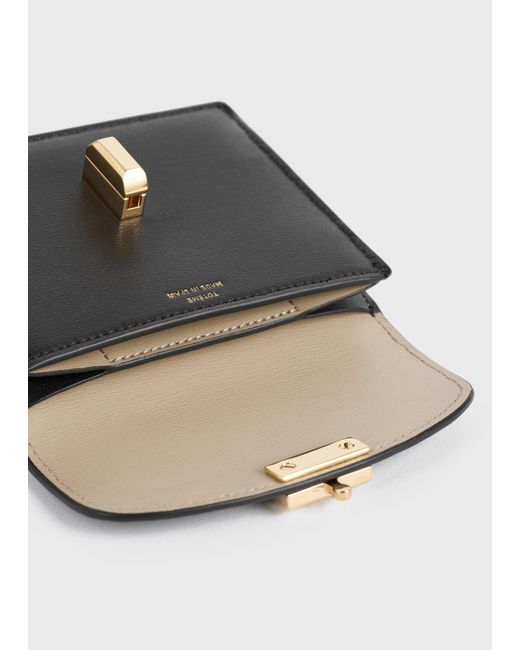 Totême White T-Lock Leather Cardholder