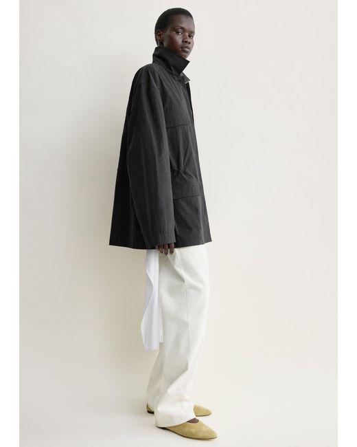Totême White Collared Drawstring Jacket